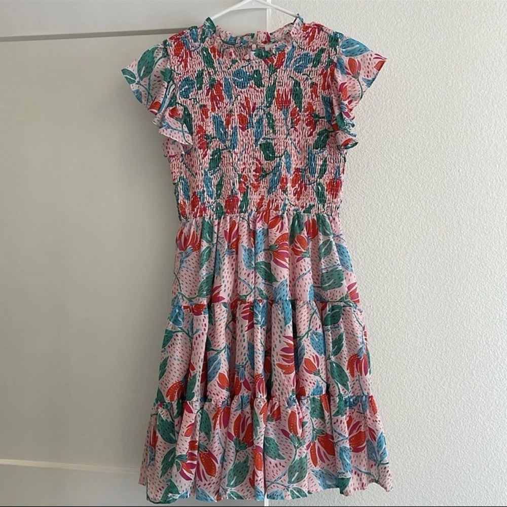 J. MARIE Floral Smocked Midi Dress